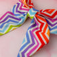 Zig Zag - multicolour zigzag print classic Hair Bow