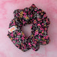 Flora - Black, Pink and Orange floral print Gym & Swim XL Scrunchie