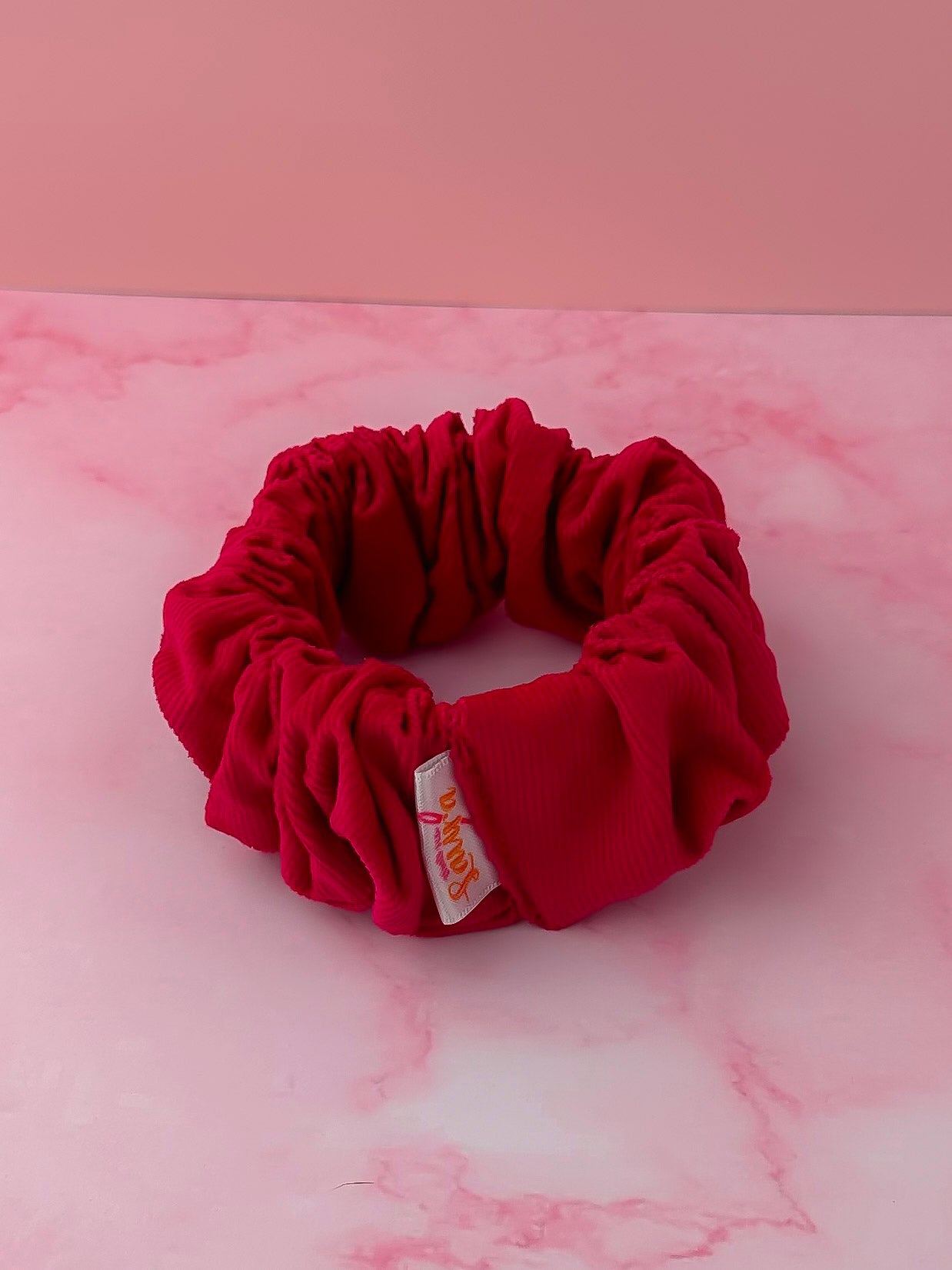 Cherri - Red Needlecord classic scrunchie