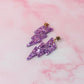Lavender lighting bolts - Lilac Resin Earrings