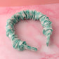 Pheobe - mint gingham print Scrunchie Headband