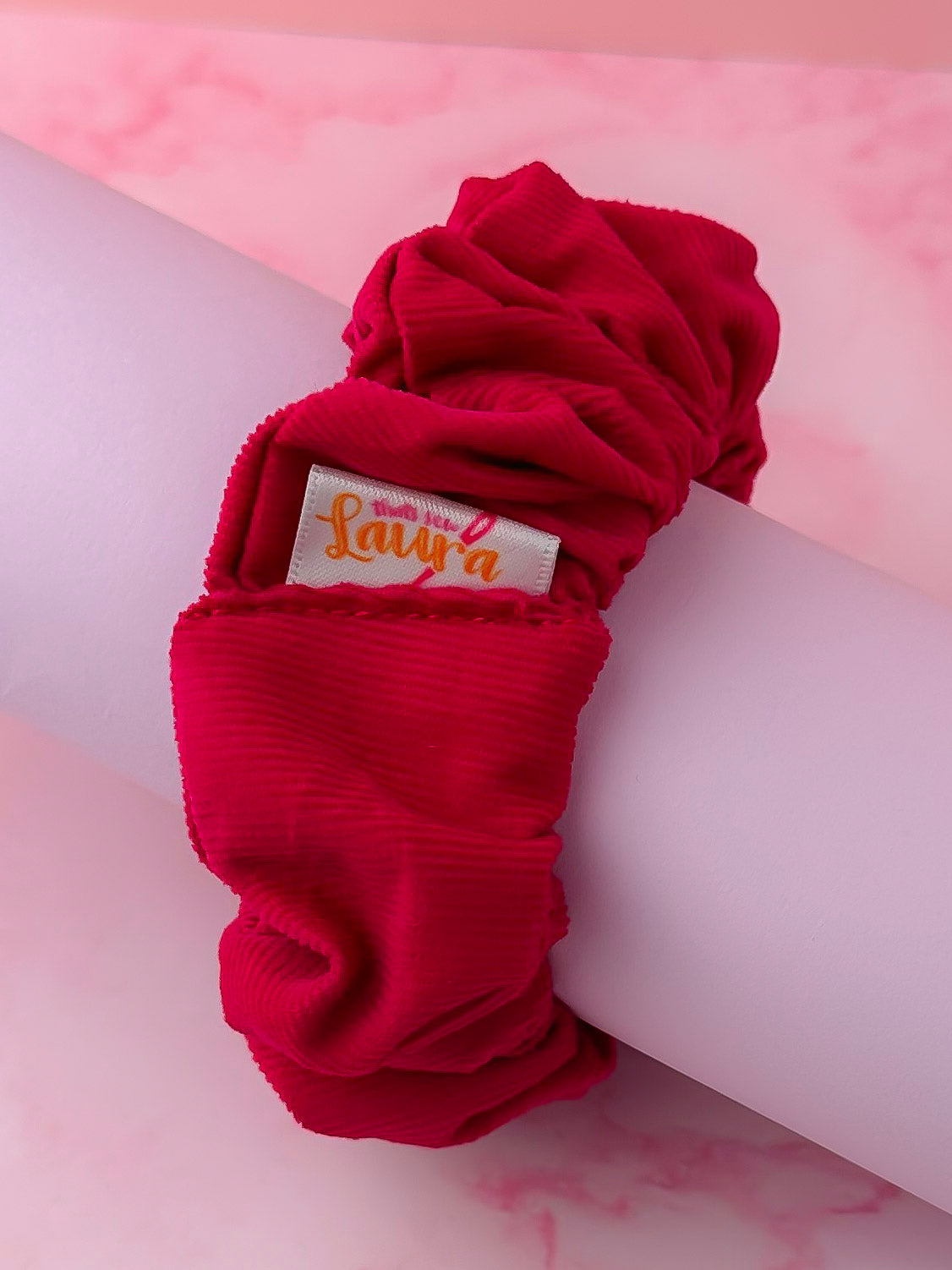 Cherri - Red Needlecord classic scrunchie