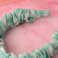 Pheobe - mint gingham print Scrunchie Headband