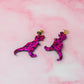 Rosa Dinosaurs - pink Resin Earrings