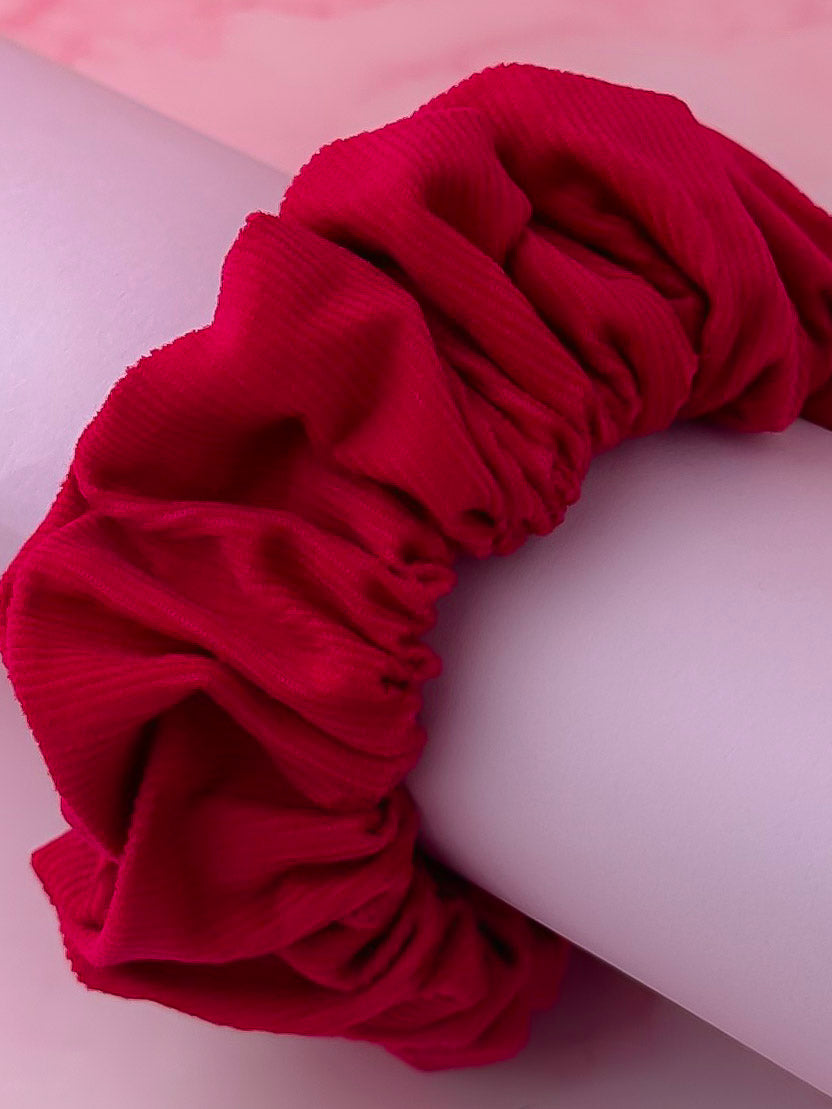 Cherri - Red Needlecord classic scrunchie