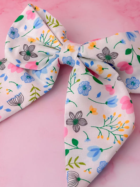 Cleo - floral print classic Hair Bow