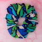 Diane - Blue and Green Abstract print XL Scrunchie