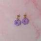 Lilac flowers - Lilac glitter Resin Earrings