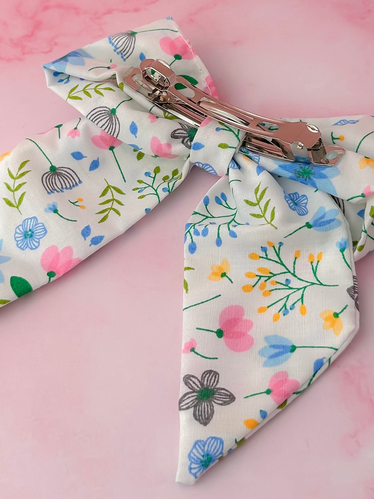 Cleo - floral print classic Hair Bow