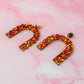 Seasonal Arches - Red & gold glitter Resin Earrings