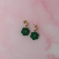 Forrest Flowers - Dark Green flower glitter Resin Earrings