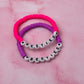 Besties - Purple & Pink polymer clay Handmade Beaded Bracelet