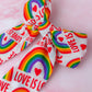 Love is Love - Rainbow pride long Hair Bow