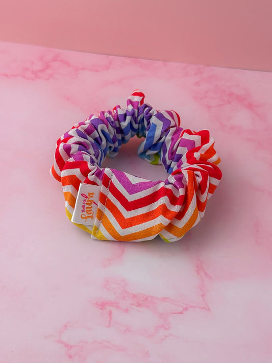Zig Zag - multicolour Zigzag print wide scrunchie