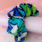 Diane - Blue and Green Abstract print XL Scrunchie