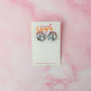Aquarius circle studs - holographic silver glitter Resin Earrings
