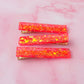 Only Orange - Fluorescent Orange Glitter Trio Resin Hair Clips