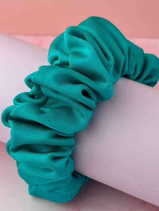 Cyan - Teal gym & swim wide scrunchie