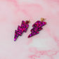 Rosa lighting bolts - Pink Resin Earrings