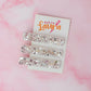 Alaska - White Glitter Trio Resin Hair Clips