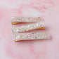 Alaska - White Glitter Trio Resin Hair Clips
