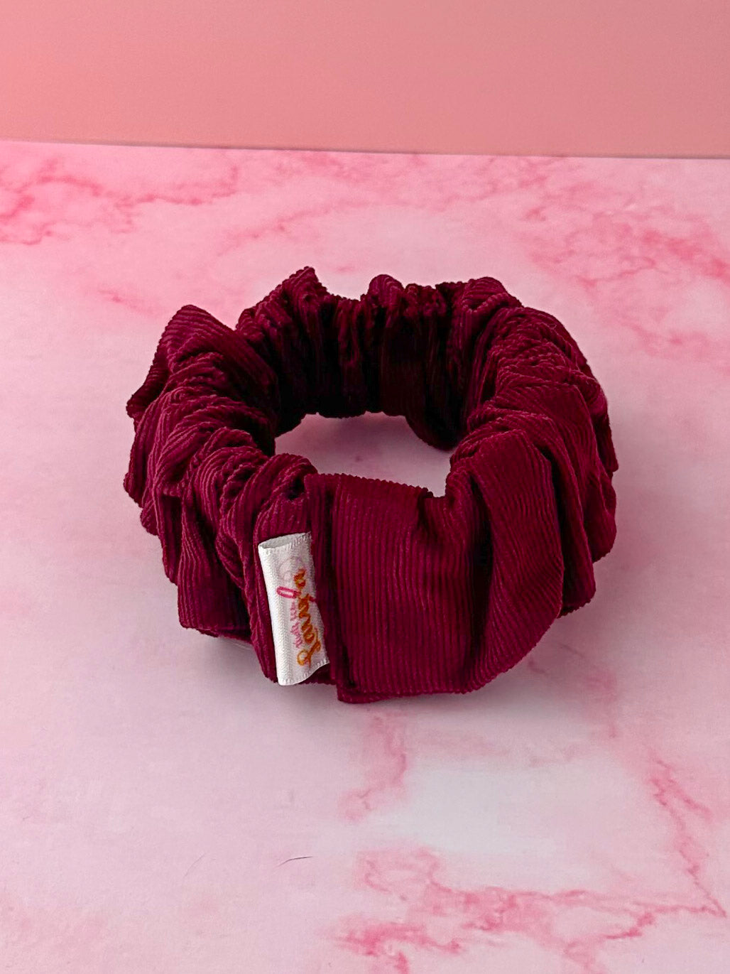 Victoria - Burgundy Needlecord classic scrunchie