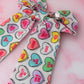 Love Heart -Love heart print long Hair Bow