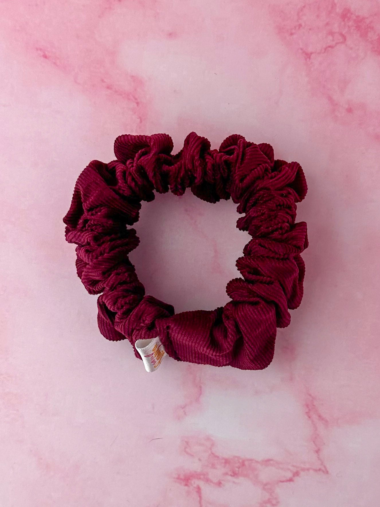 Victoria - Burgundy Needlecord classic scrunchie