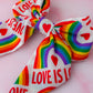 Love is Love - Pride rainbow print classic Hair Bow