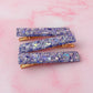 Winter Bow - Blue & Silver Glitter Trio set of  Resin Hair Clips