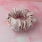 Josie - Light Pink glitter dance fabric wide scrunchie