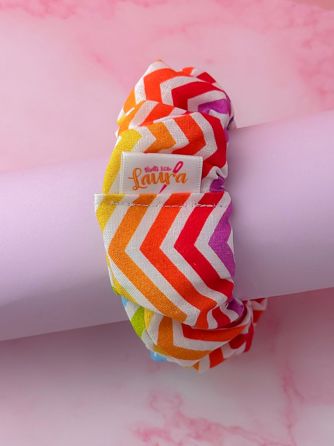 Zig Zag - multicolour Zigzag print wide scrunchie