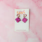 Rizzo Diamonds - pink glitter Resin Earrings