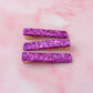 Ursula - Purple Glitter Trio of Resin Hair Clips