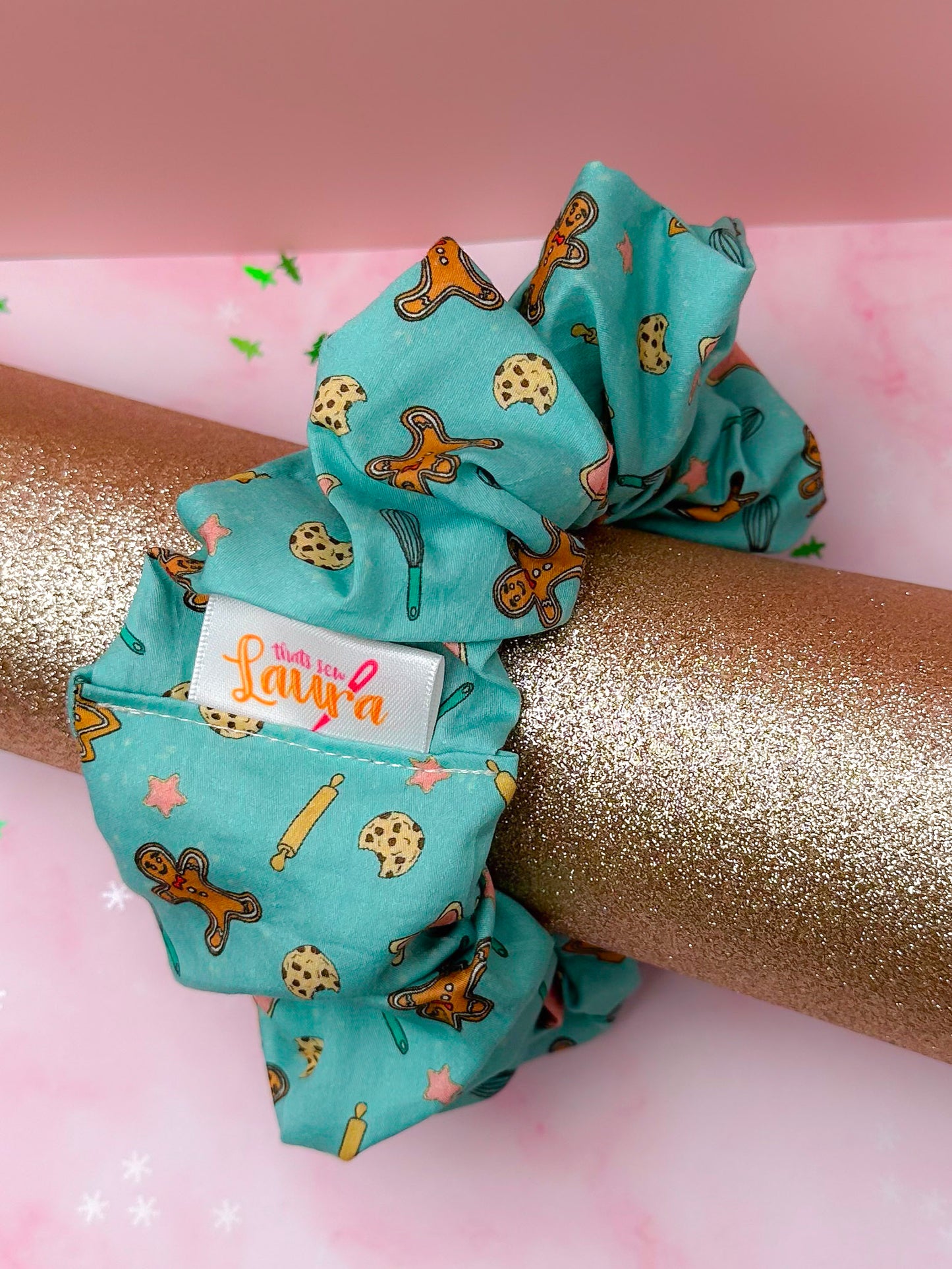 Festive Baking XL Scrunchie | Handmade Hair Accessories UK