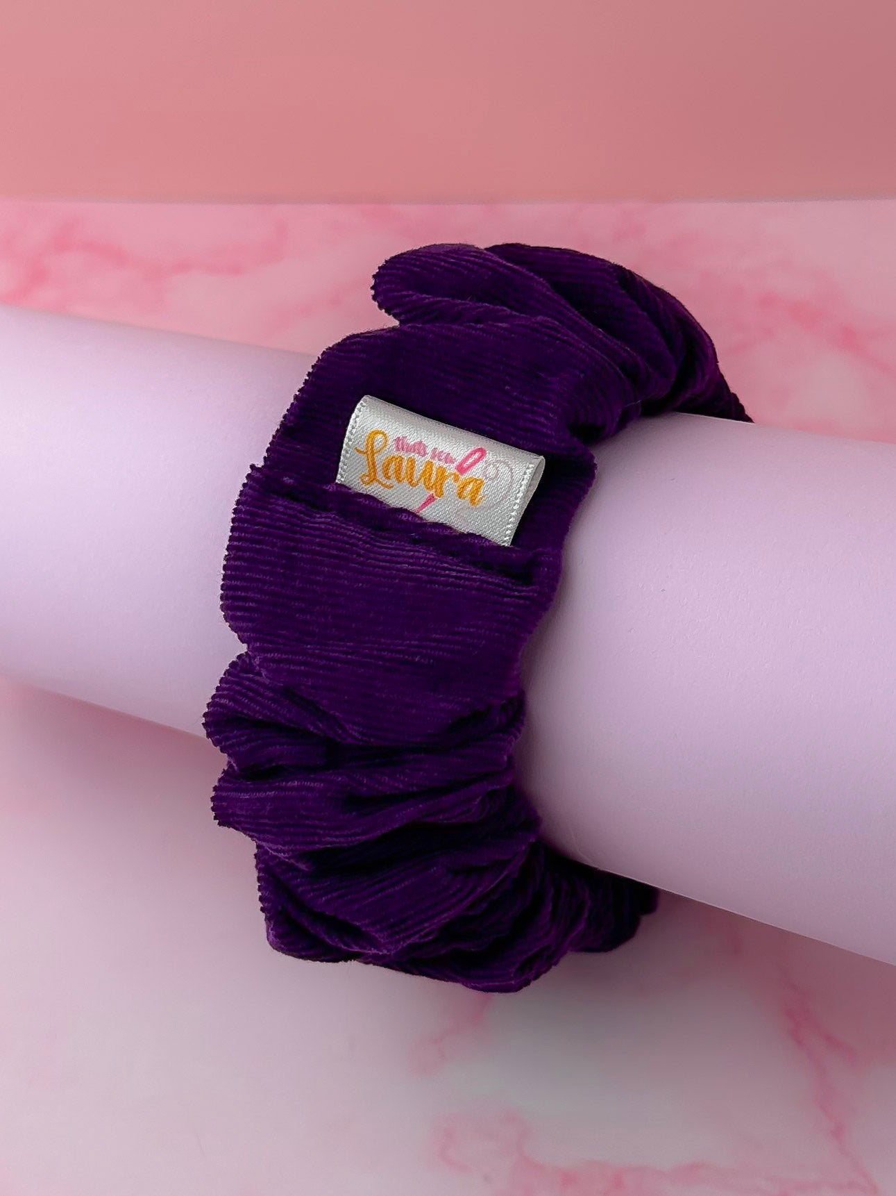 Violet - Purple Needlecord classic scrunchie