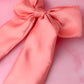 Peaches - Peach Satin long Hair Bow