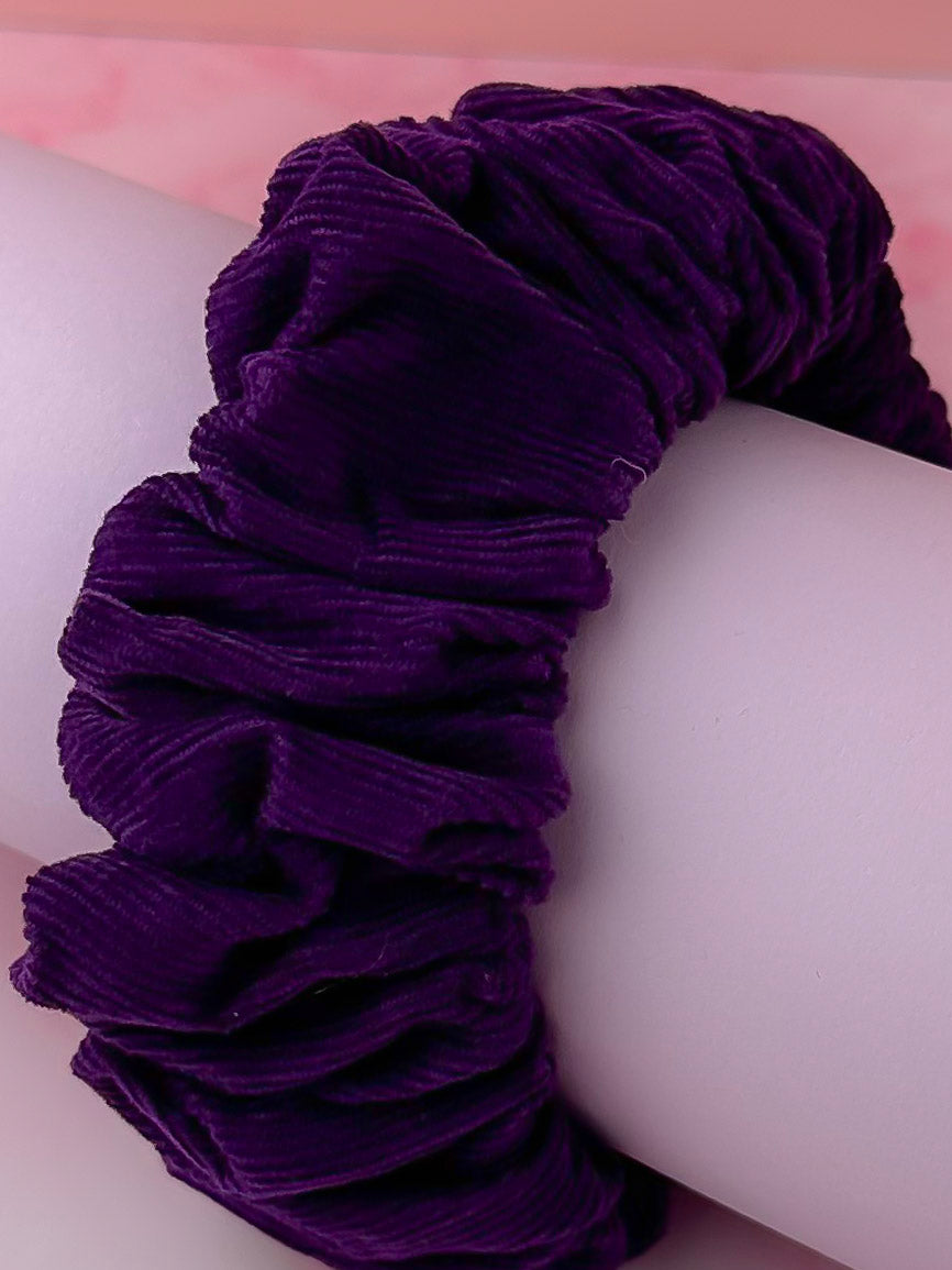 Violet - Purple Needlecord classic scrunchie