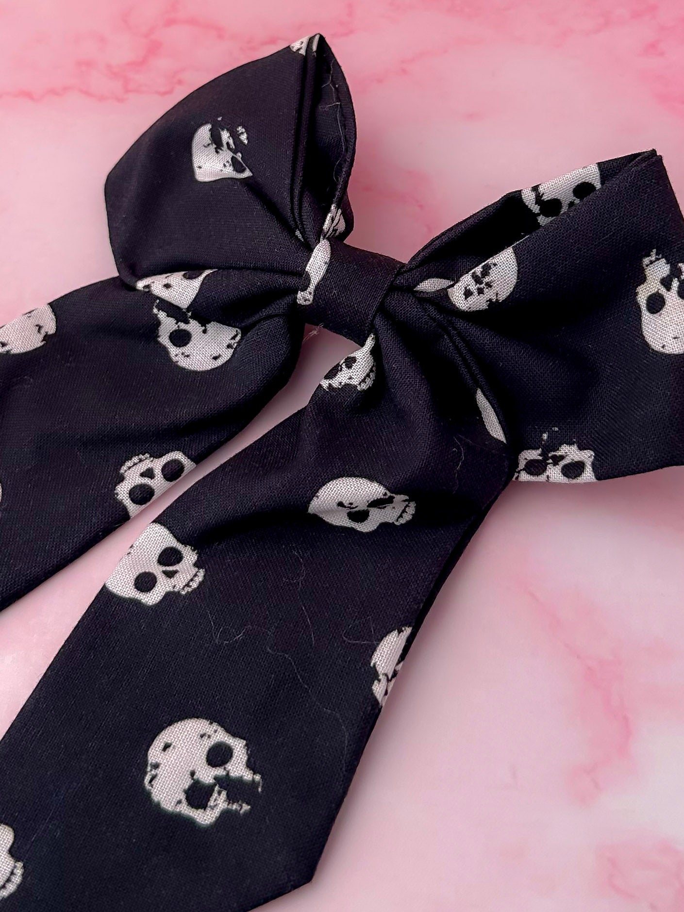 Ophelia - Skull print long Hair Bow