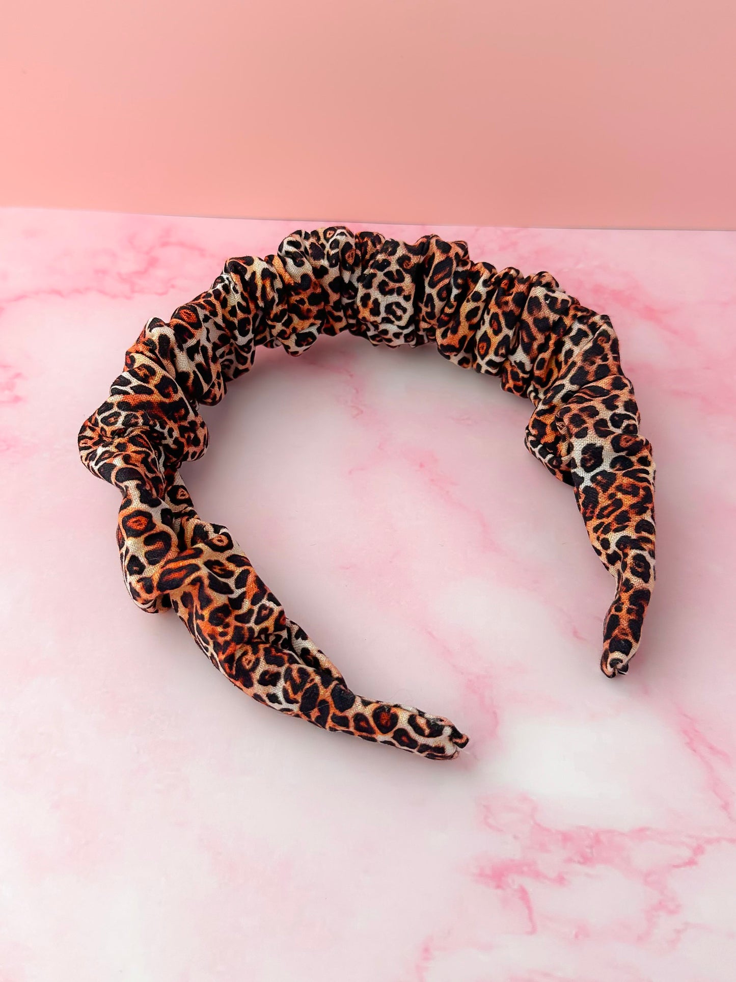 Leo - Leopard print Scrunchie Headband