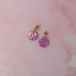 Day Drive Cirlce drops - pink glitter Resin Earrings