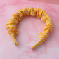 Back to School - Yellow Gingham Scrunchie Headband