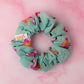 Flamingo Fancy - Blue & Pink flamingo print classic scrunchie