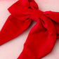 Cherri - Pinkish Red Needlecord classic Hair Bow