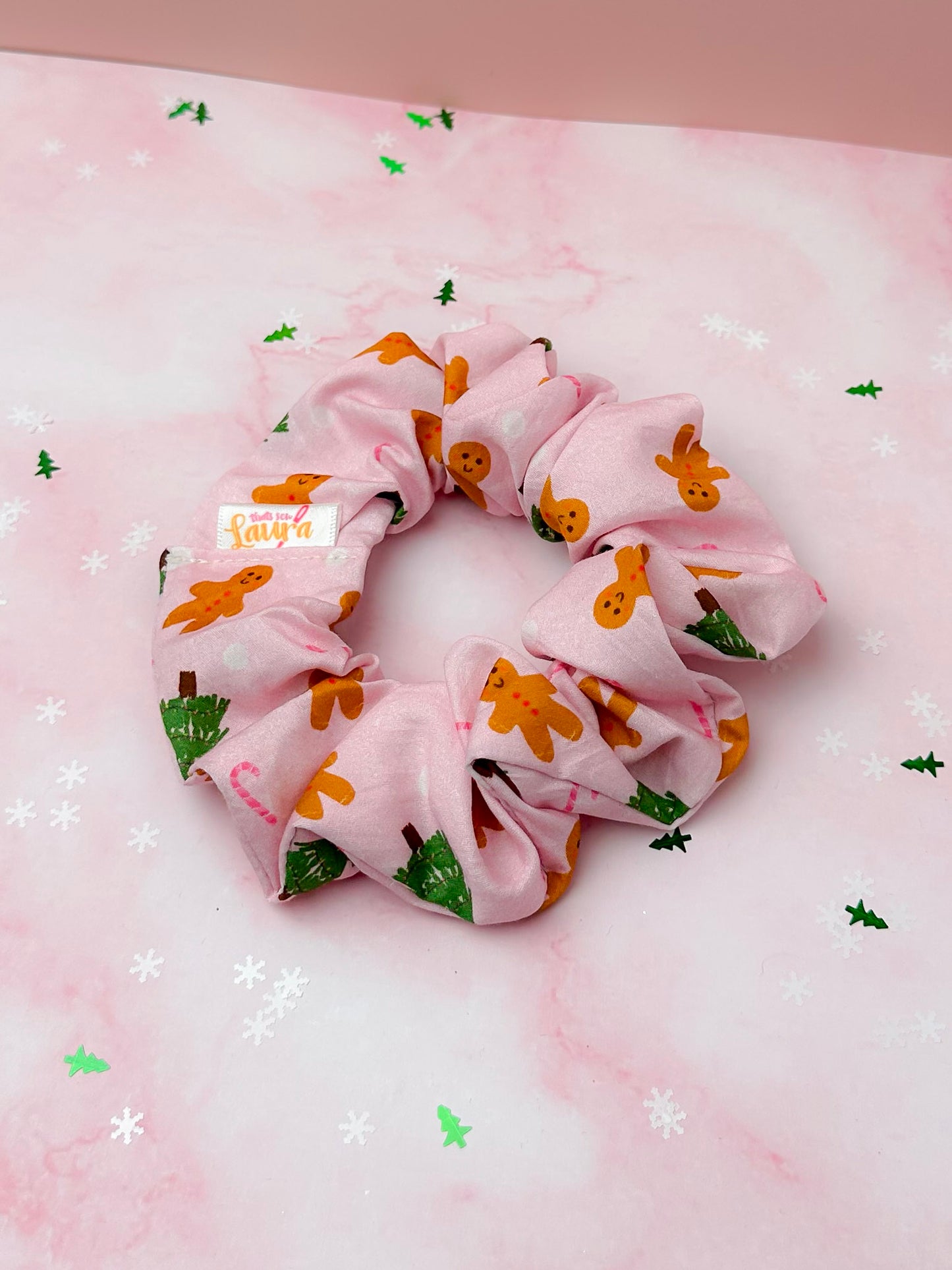 Gumdrop, Gingerbread themed Christmas classic scrunchie