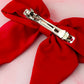 Cherri - Pinkish Red Needlecord classic Hair Bow