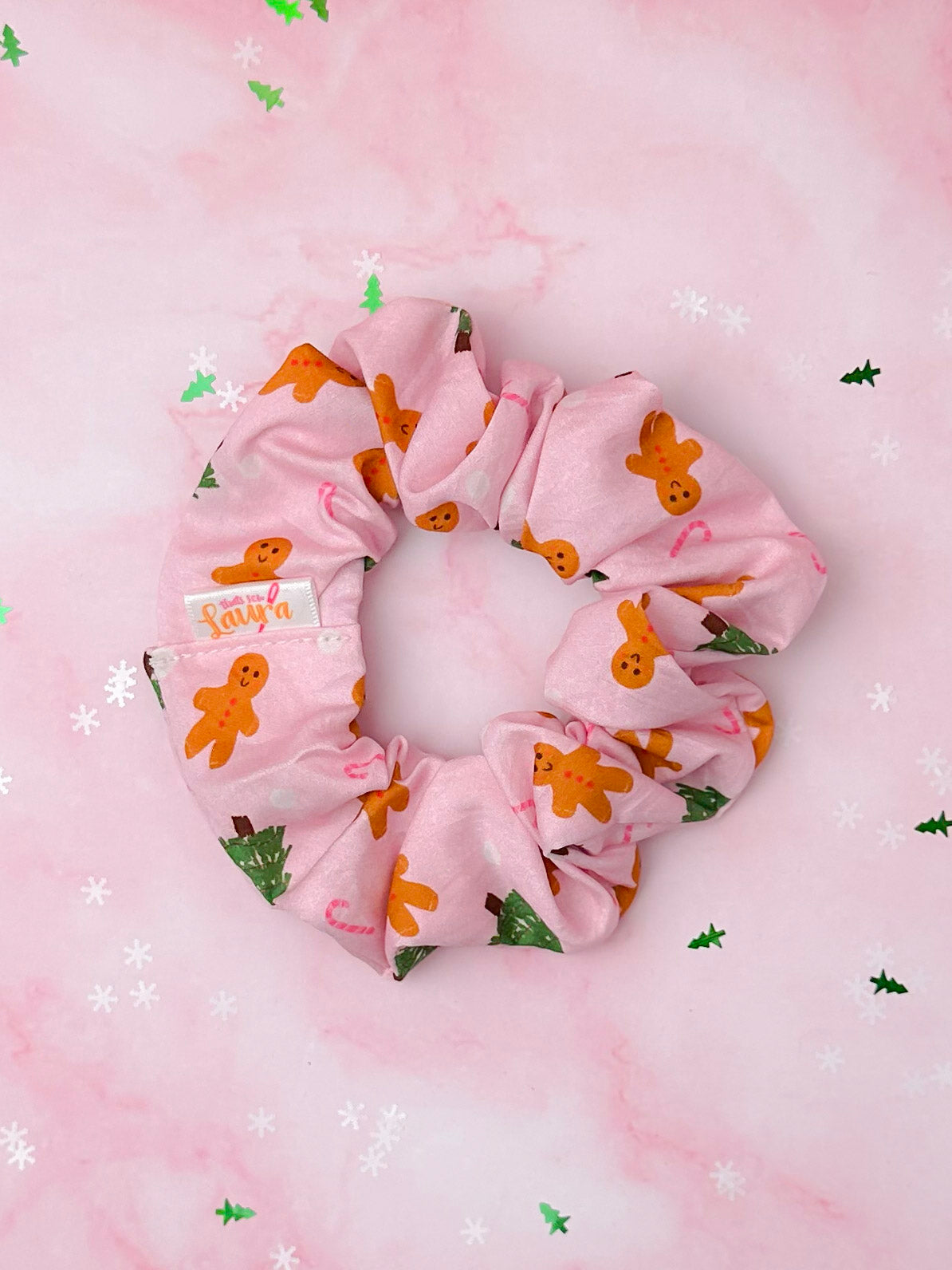 Gumdrop, Gingerbread themed Christmas classic scrunchie
