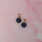Midnight gold circles - black star glitter Resin Earrings
