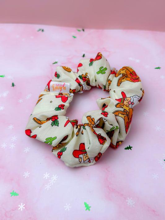 Cowboy Christmas, Cowboy themed Christmas classic scrunchie