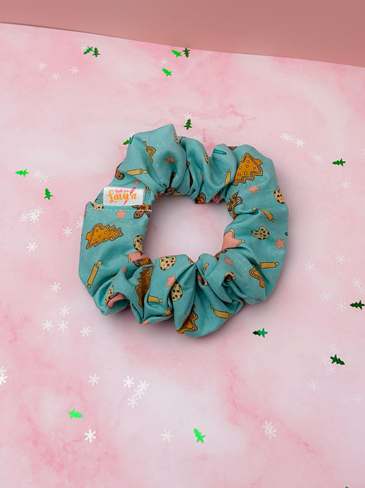 Festive Baking Cotton themed Christmas classic scrunchie